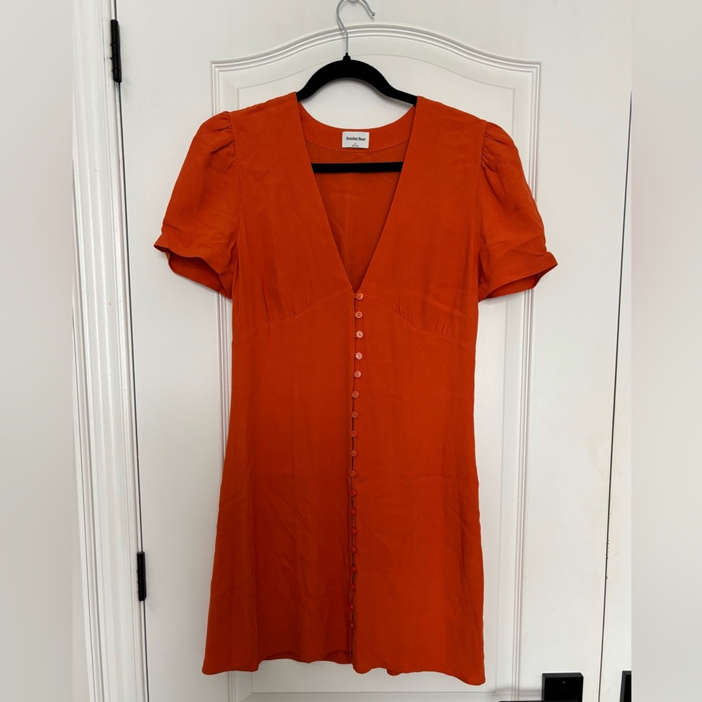 Sunday Best Vivid Orange Mini Dress